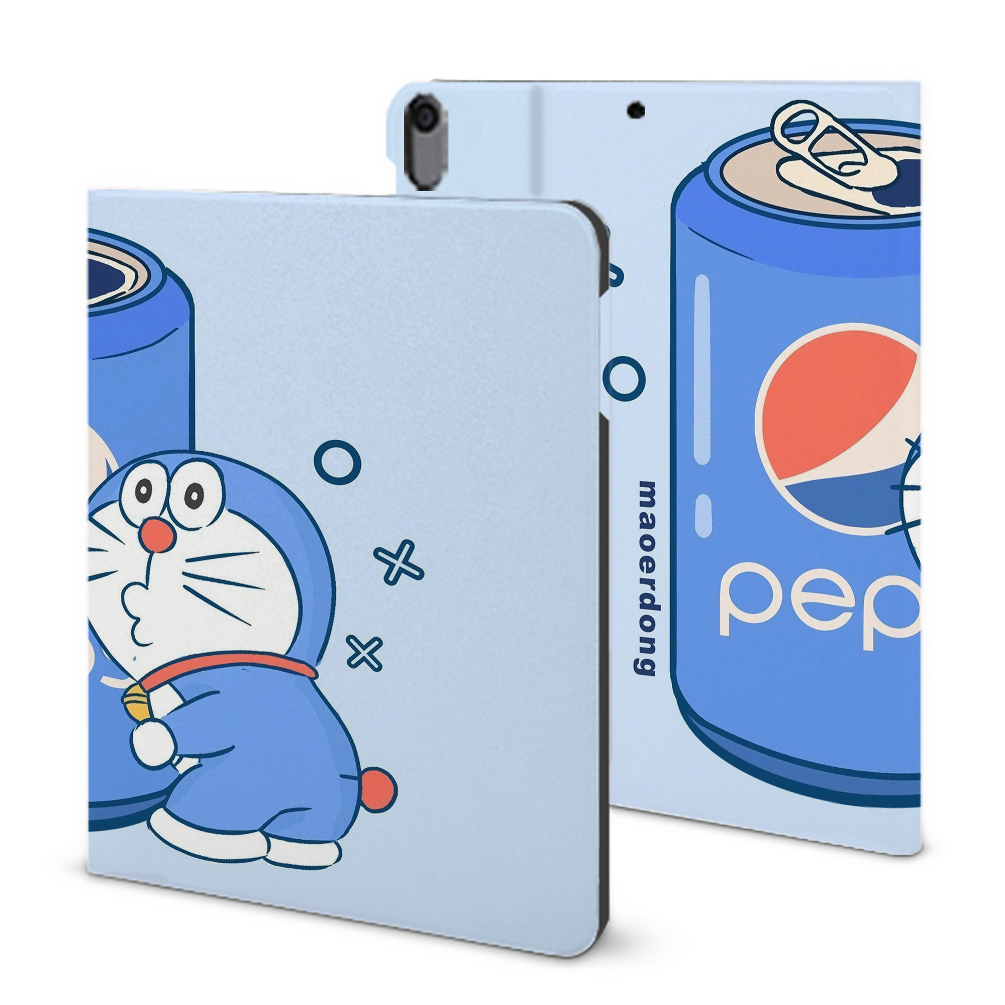 （画像用） ドラえもん Doraemon IPad ケース ブック型 PUレザー TPU 耐衝撃 軽量 薄型 ペン収納なし 全面保護 IPad 各モデル対応